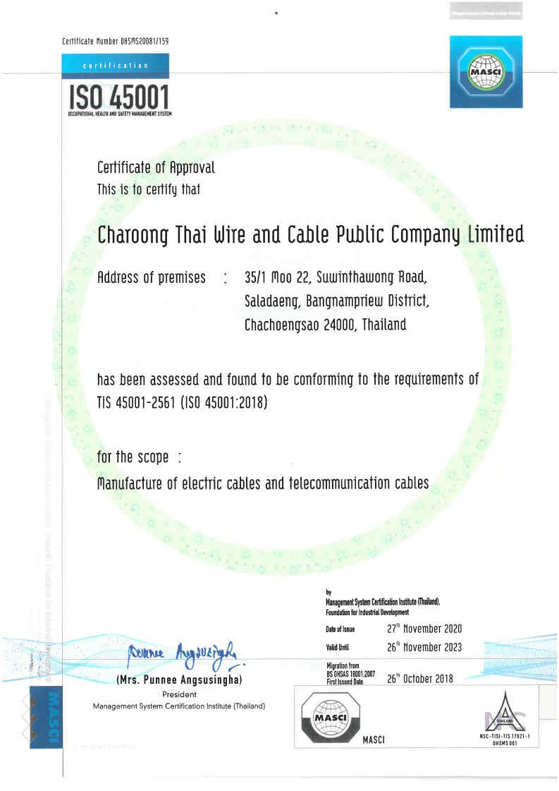 certificate ISO45001 CTW Eng