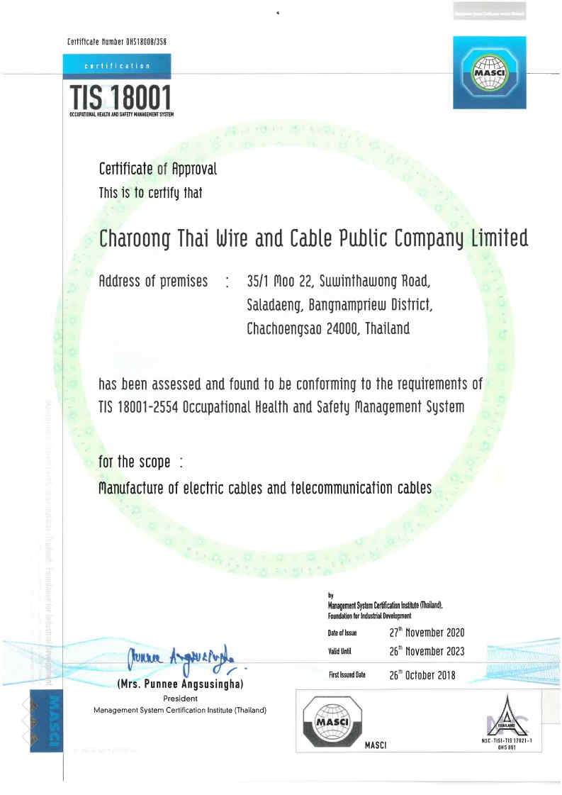 certificate TIS18001 CTW Eng