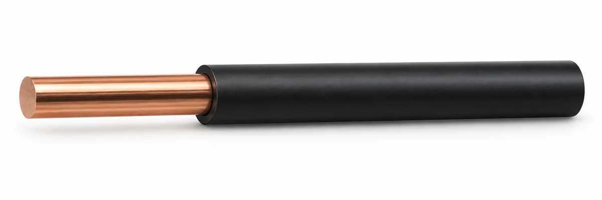 60227 IEC 07 — Solid copper conductor with black insulation. The image does not indicate dimensions.