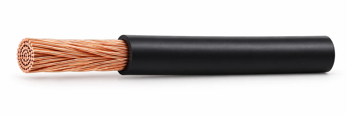 60227 IEC 08 — Fine-stranded conductor with black insulation.