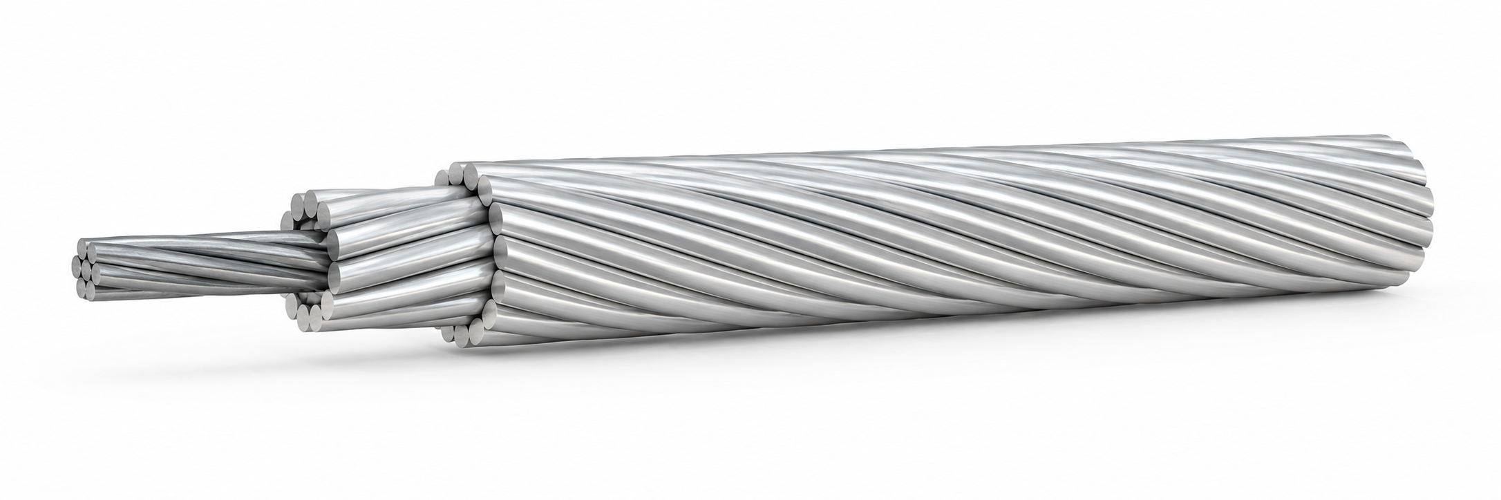 Bare ACSR conductor for the ASTM B232 product series, with galvanized steel core