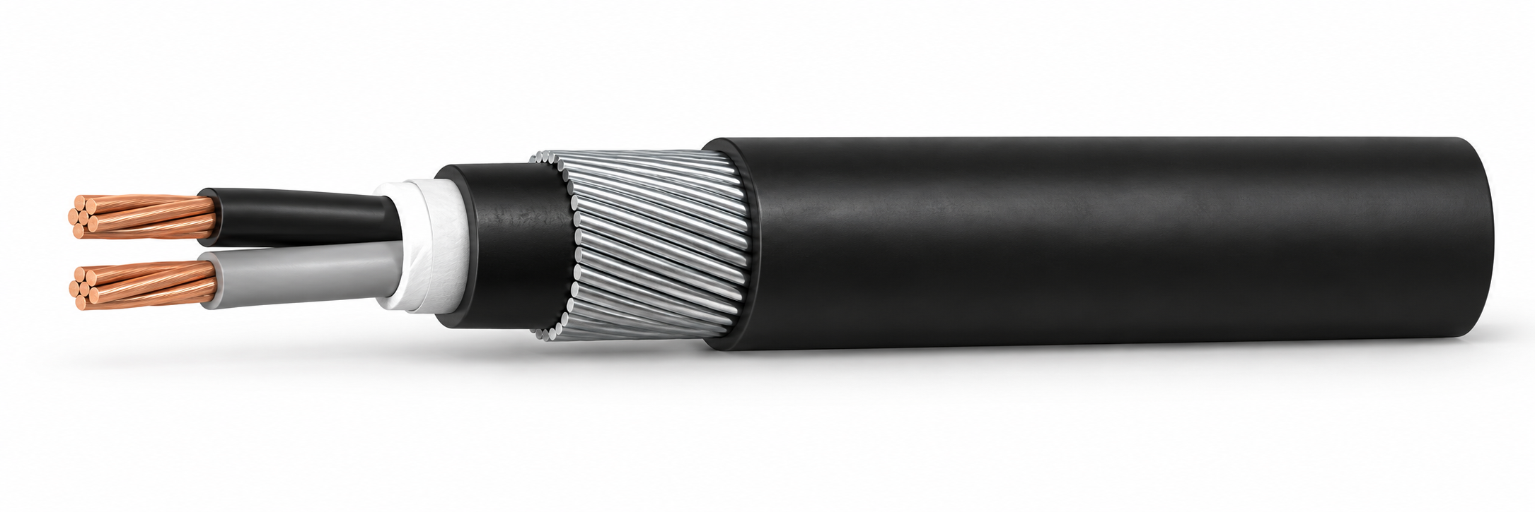 CTW-NYY-SWA 750 V armoured power cable illustration with galvanized steel wire armour