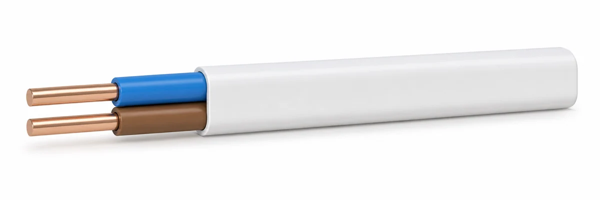 VAF — Flat two-core example with solid copper conductors.