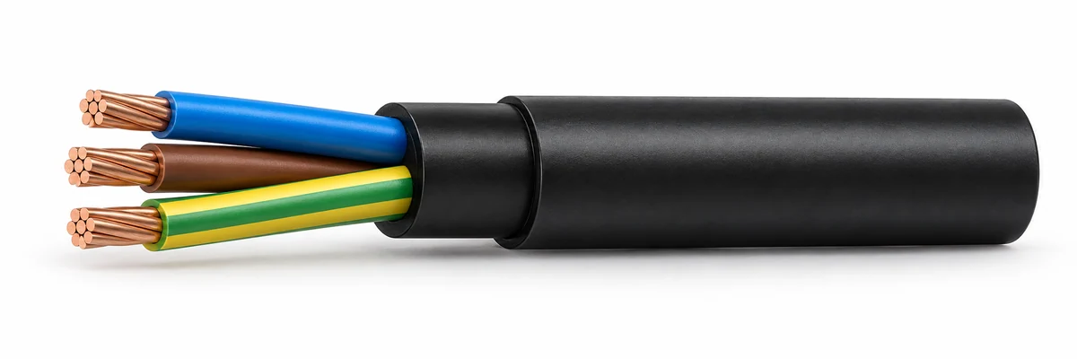 NYY-G — Two power cores plus a ground core. The PDF also lists three and four power cores plus ground.